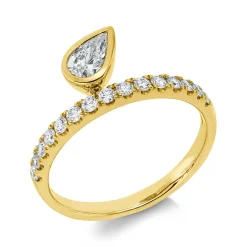 Ring aus 585 Gold Gelbgold 16 Diamanten 0,61ct B:6,5mm Zarge