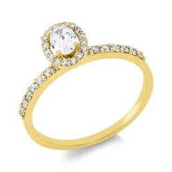 Ring aus 750 Gold Gelbgold 31 Diamanten 0,49ct F-SI B:7,3mm