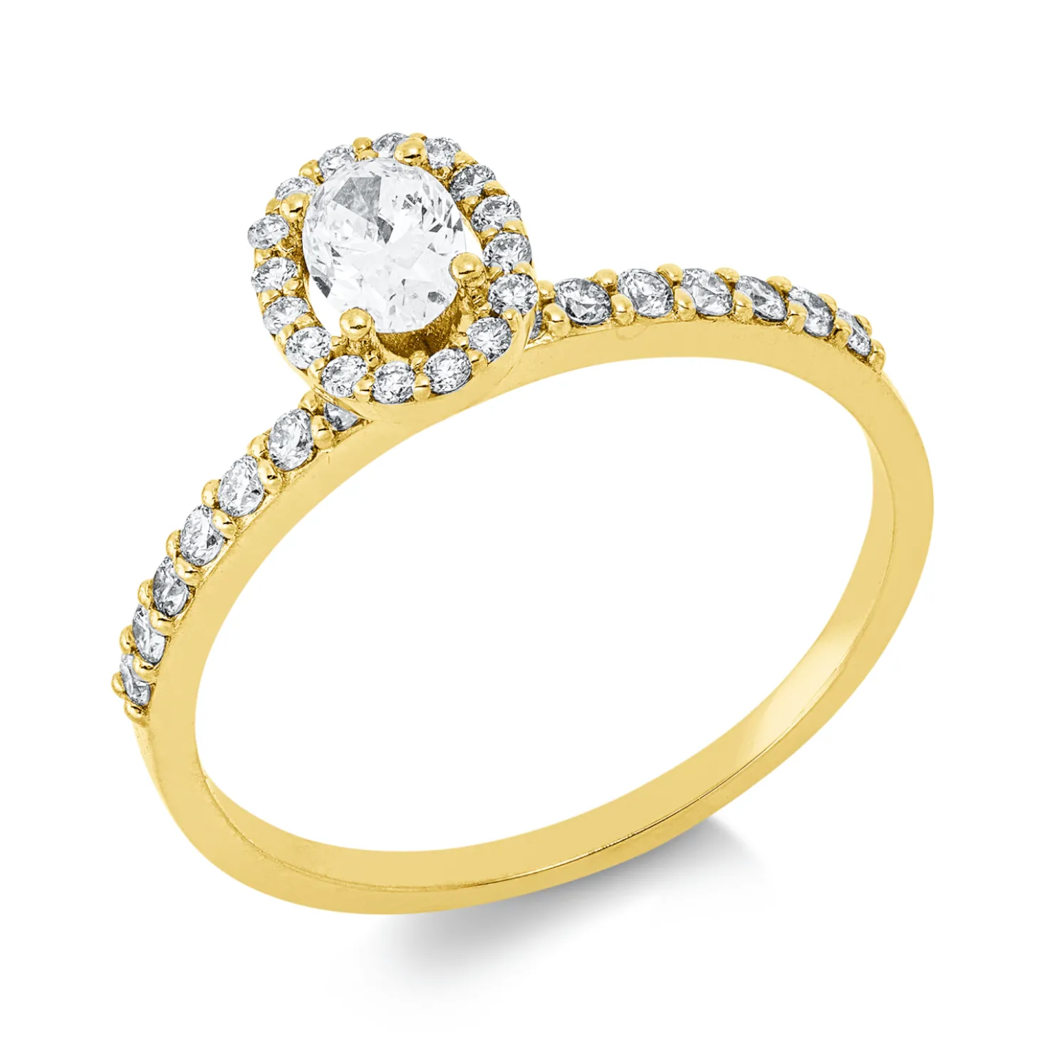 Ring aus 750 Gold Gelbgold 31 Diamanten 0,49ct F-SI B:7,3mm