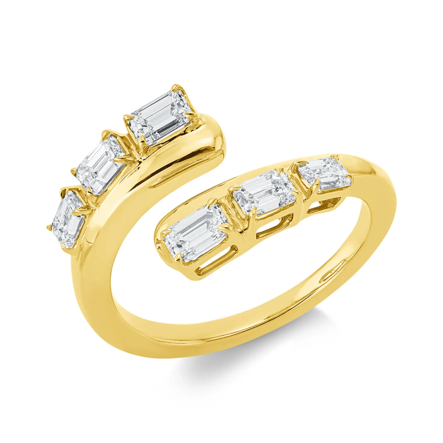 Ring aus 750 Gold Gelbgold 6 Diamanten 1,11ct TW B:11,9mm 4er-Krappe