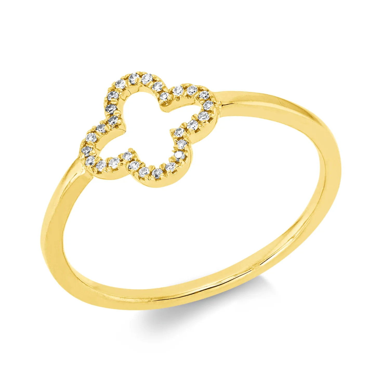 Ring aus 750 Gold Gelbgold 28 Diamanten 0,05ct TW-SI B:8,5mm