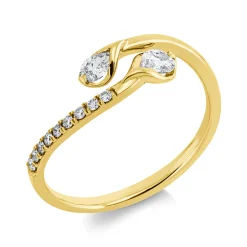 Ring aus 750 Gold Gelbgold 11 Diamanten 0,31ct TW-SI B:6,1mm