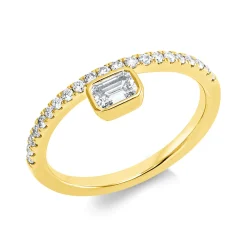 Ring aus 750 Gold Gelbgold 22 Diamanten 0,47ct TW-SI B:5,8mm