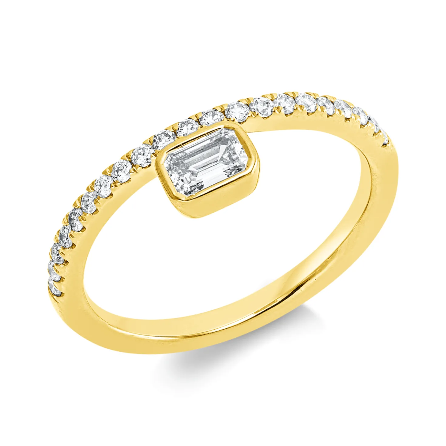 Ring aus 750 Gold Gelbgold 22 Diamanten 0,47ct TW-SI B:5,8mm