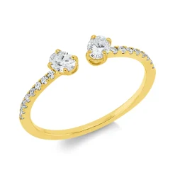 Ring aus 750 Gold Gelbgold 18 Diamanten 0,41ct TW-SI B:4mm