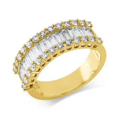 Ring aus 750 Gold Gelbgold 44 Diamanten 1,45ct TW-SI B:7mm