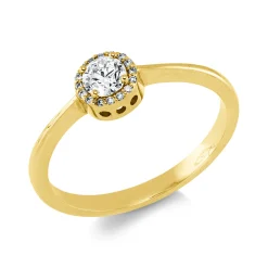 Ring aus 750 Gold Gelbgold 17 Diamanten 0,27ct TW-SI B:5,6mm
