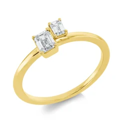 Ring aus 750 Gold Gelbgold 2 Diamanten 0,43ct TW-SI B:5,7mm