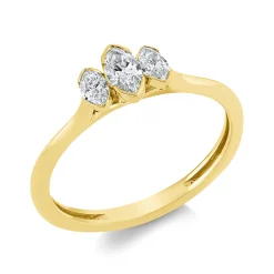 Ring aus 750 Gold Gelbgold 3 Diamanten 1,32ct TW-SI B:6,1mm