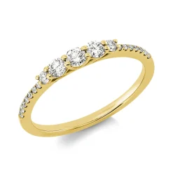 Ring aus 750 Gold Gelbgold 19 Diamanten 0,32ct TW-SI B:2,7mm
