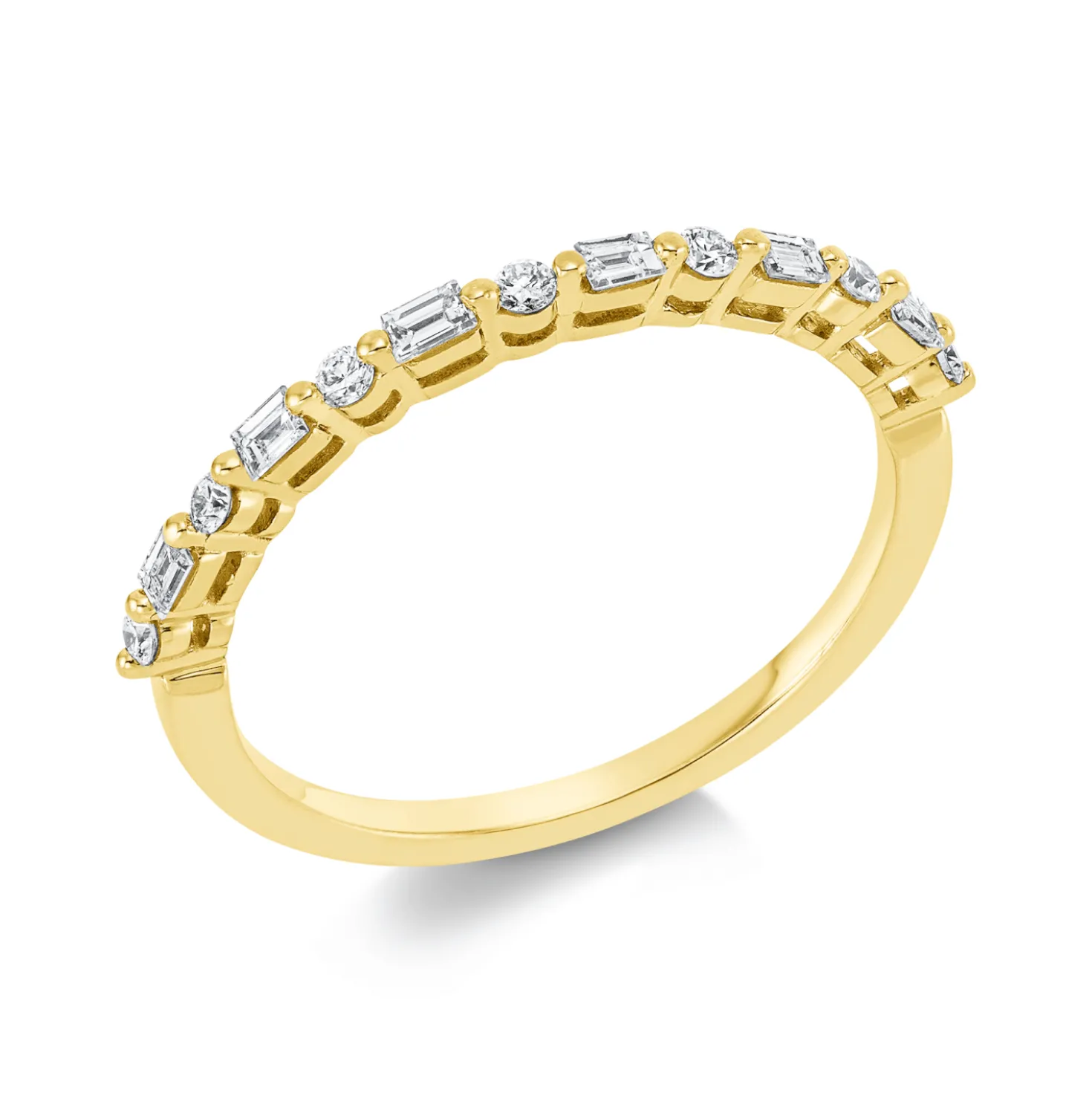Ring aus 750 Gold Gelbgold 13 Diamanten 0,26ct TW-SI B:1,6mm