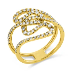 Ring aus 750 Gold Gelbgold 78 Diamanten 0,57ct TW-SI B:16,7mm
