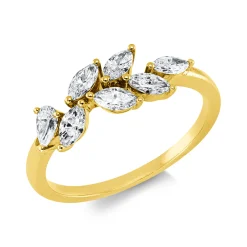 Ring aus 750 Gold Gelbgold 7 Diamanten 0,63ct TW-SI B:5,8mm