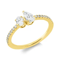 Ring aus 750 Gold Gelbgold 20 Diamanten 0,63ct TW-SI B:6,3mm