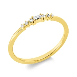 Ring aus 750 Gold Gelbgold 7 Diamanten 0,07ct TW-SI B:1,9mm
