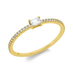 Ring aus 750 Gold Gelbgold 31 Diamanten 0,21ct TW-SI B:3mm 4er-Krappe