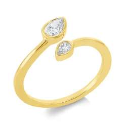 Ring aus 750 Gold Gelbgold 2 Diamanten 0,36ct TW-SI B:8,6mm Zarge