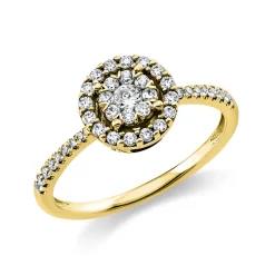 Ring aus 750 Gold Gelbgold 41 Diamanten 0,39ct TW-SI Ø8mm