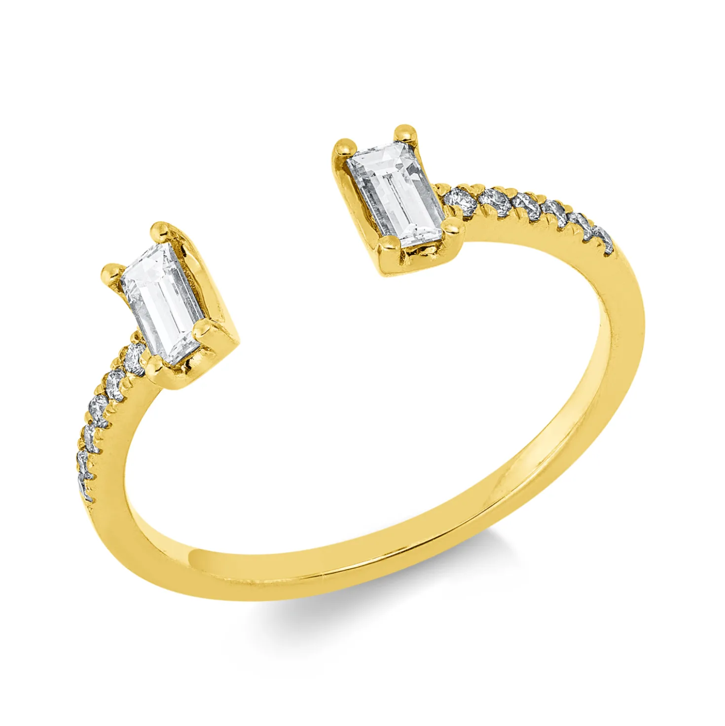 Ring aus 750 Gold Gelbgold 14 Diamanten 0,34ct TW-VSI B:5mm