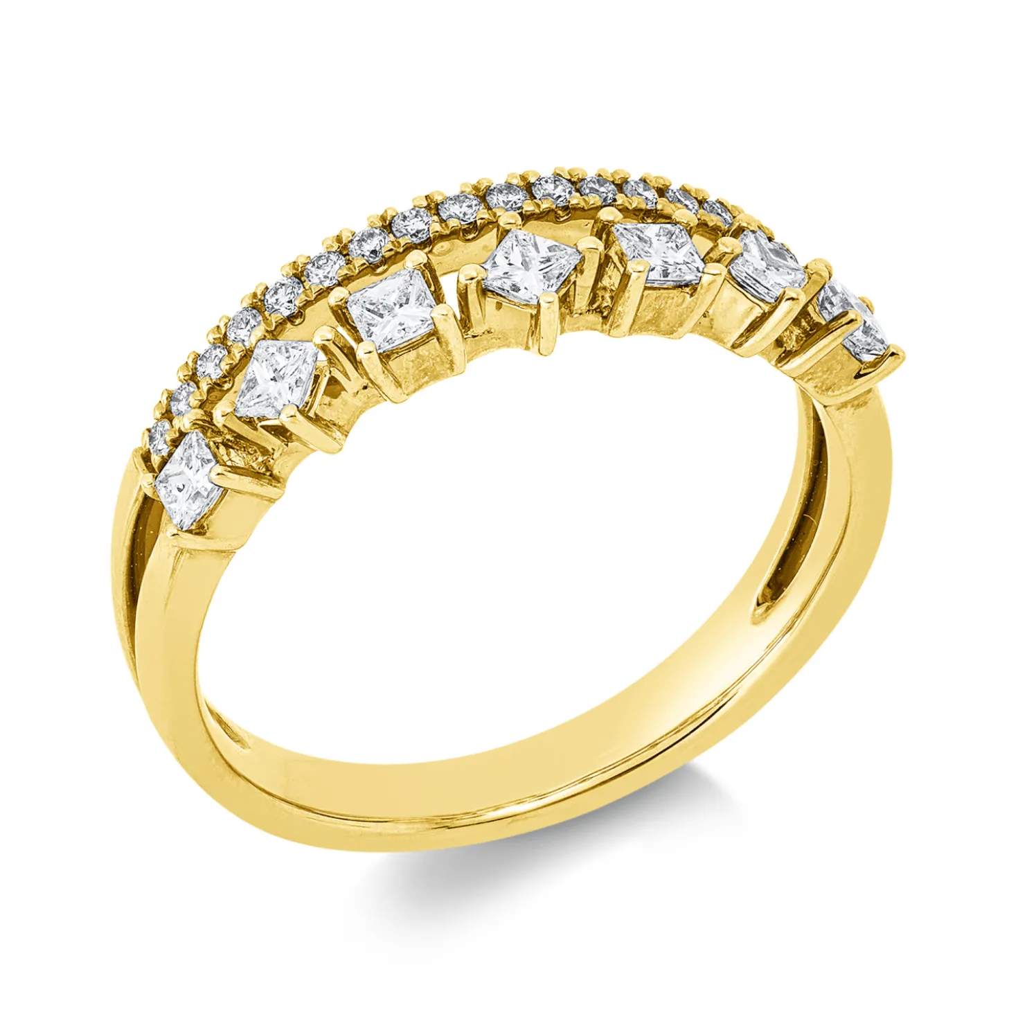 Ring aus 585 Gold Gelbgold 25 Diamanten 0,41ct TW-VSI B:5,6mm