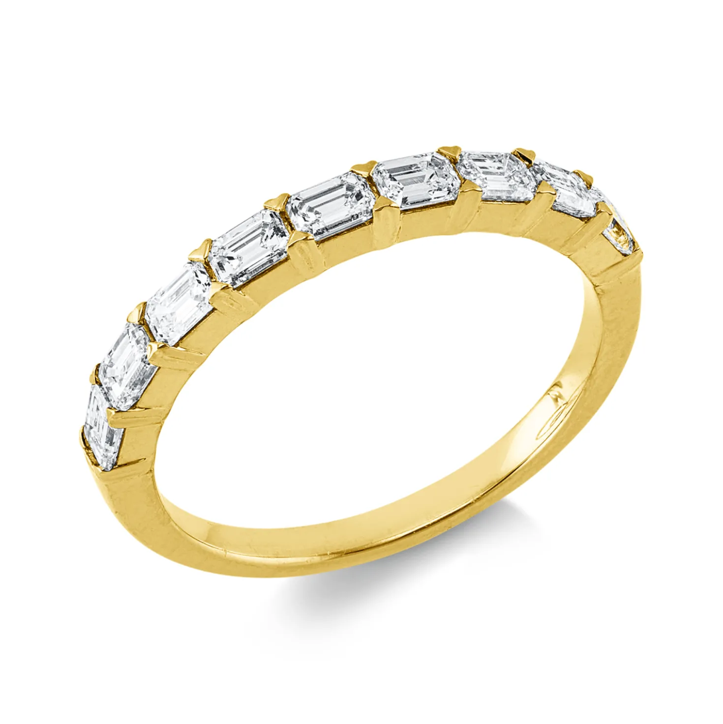 Ring aus 750 Gold Gelbgold 9 Diamanten 0,77ct TW-VSI/SI B:2,3mm