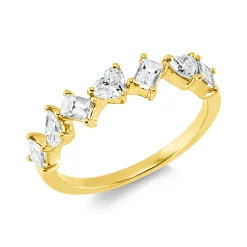 Ring aus 750 Gold Gelbgold 7 Diamanten 0,8ct TW-VSI/SI B:5mm
