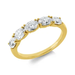 Ring aus 750 Gold Gelbgold 5 Diamanten 1,4ct W-SI B:3,5mm