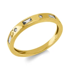Ring aus 750 Gold Gelbgold 5 Diamanten 0,14ct W-SI B:2,8mm