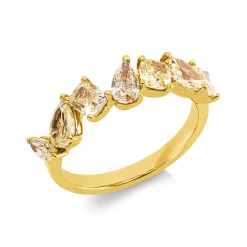Ring aus 750 Gold Gelbgold 7 Diamanten Fanatsy-Schliff 2,01ct gelb B:6mm