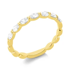 Ring aus 750 Gold Gelbgold 7 Diamanten Oval-Schliff 0,48ct TW-SI B:2,4mm