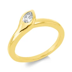Ring aus 750 Gold Gelbgold Diamant Tropfen-Schliff 0,25ct TW-SI B:7,5mm