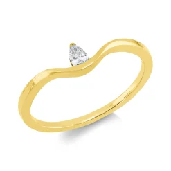 Ring aus 750 Gold Gelbgold Diamant Tropfen-Schliff 0,1ct TW-SI B:4,7mm