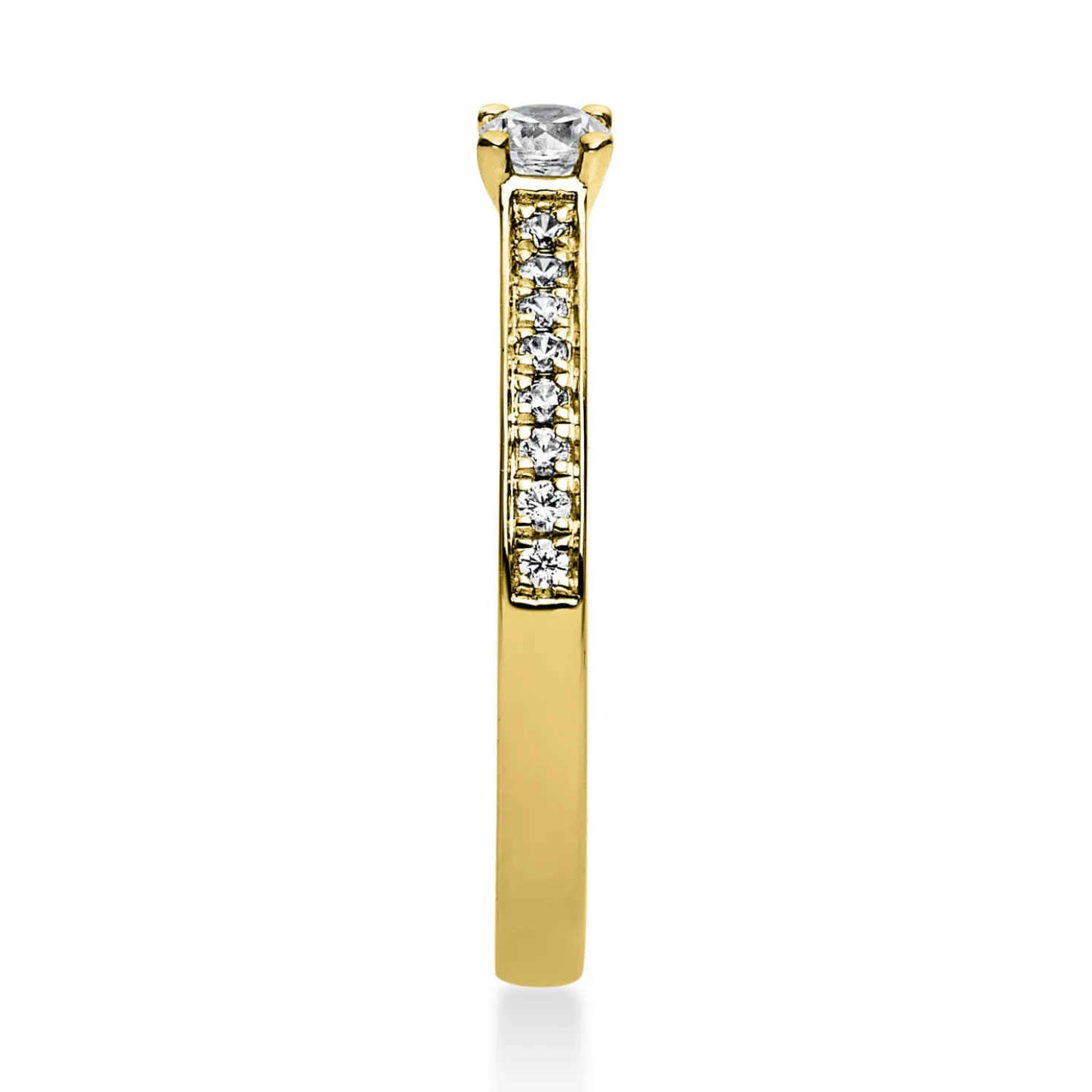 Ring aus 750 Gold Gelbgold mit 17 Diamanten Brillanten 0,29 Ct. 4er-Krappe