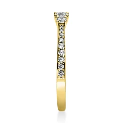Ring aus 750 Gold Gelbgold mit 21 Diamanten Brillanten 0,37 Ct. 4er-Krappe