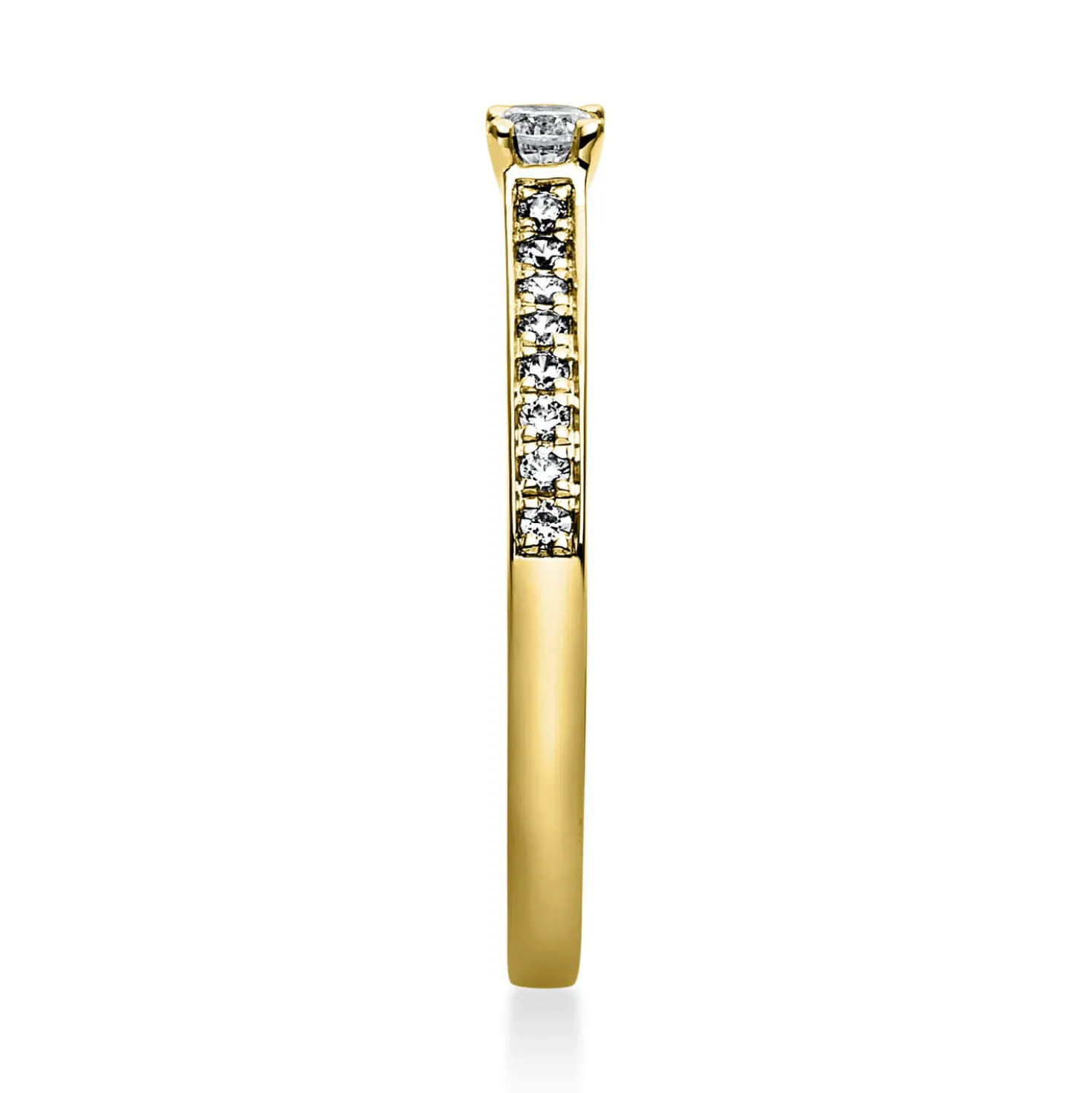 Ring aus 750 Gold Gelbgold mit 17 Diamanten Brillanten 0,22 Ct. 4er-Krappe