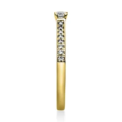 Ring aus 585 Gold Gelbgold mit 17 Diamanten Brillanten 0,22 Ct. 4er-Krappe