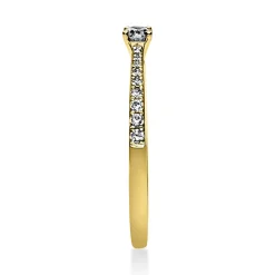 Ring aus 585 Gold Gelbgold mit 19 Diamanten Brillanten 0,22 Ct. 4er-Krappe