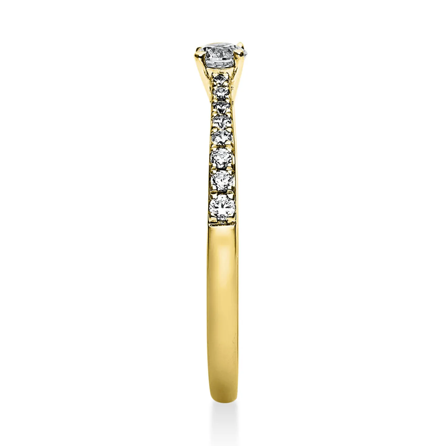 Ring aus 585 Gold Gelbgold mit 17 Diamanten Brillanten 0,30 Ct. 4er-Krappe