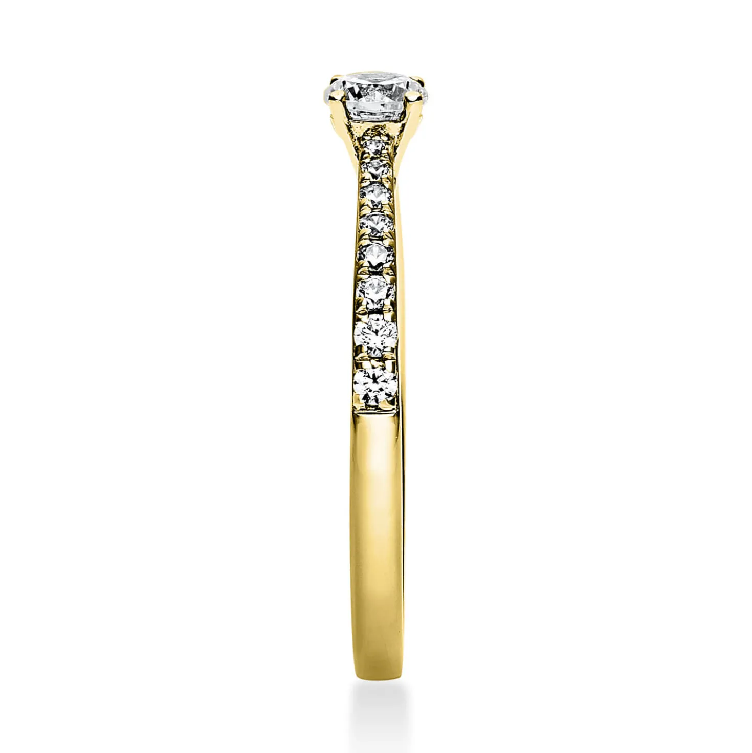 Ring aus 585 Gold Gelbgold mit 17 Diamanten Brillanten 0,37 Ct. 4er-Krappe