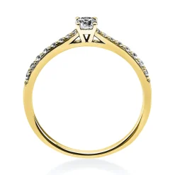 Ring aus 750 Gold Gelbgold mit 17 Diamanten Brillanten 0,30 Ct. 4er-Krappe