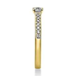Ring aus 750 Gold Gelbgold mit 17 Diamanten Brillanten 0,35 Ct. 4er-Krappe