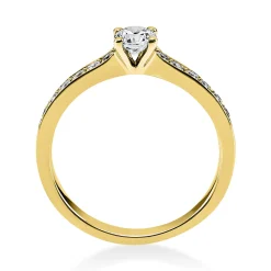 Ring aus 585 Gold Gelbgold mit 17 Diamanten Brillanten 0,43 Ct. 4er-Krappe