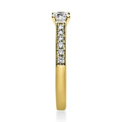 Ring aus 585 Gold Gelbgold mit 17 Diamanten Brillanten 0,43 Ct. 4er-Krappe