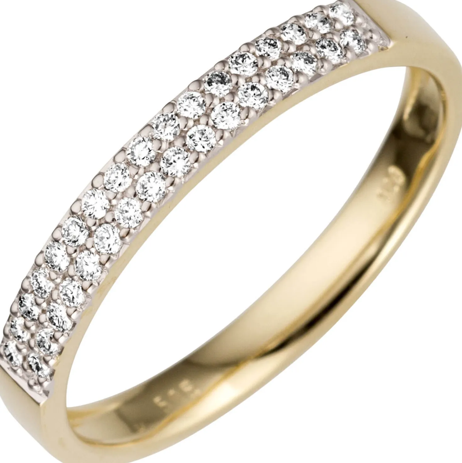 Ring aus 585 Gold Gelbgold mit 33 Diamanten Brillanten 0,2ct Goldring Damen