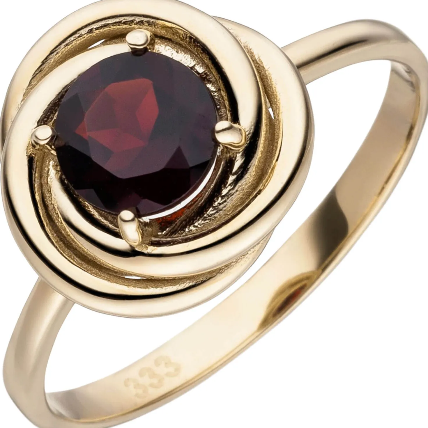 Ring aus 333 Gold Gelbgold mit Granat rot weinrot Granatring für Damen