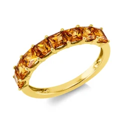 Ring aus 750 Gold Gelbgold 8 Saphire 1,45ct gelb B:3,8mm