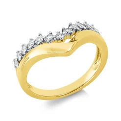 Ring aus 585 Gold gelb/weiß 13 Brillanten 0,24ct W-SI/PI B:9,5mm