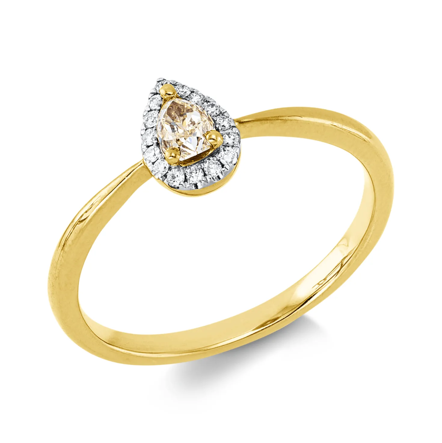 Ring aus 750 Gold gelb/weiß 16 Diamanten 0,24ct B:7,2mm