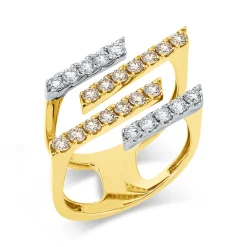 Ring aus 750 Gold gelb/weiß 24 Diamanten 1,09ct B:14mm