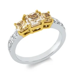 Ring aus 750 Gold gelb/weiß 11 Diamanten 2,25ct B:5,7mm